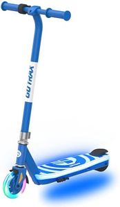 Gotrax Scout PRO Electric Scooter for Kids, Max 4.8Km Range and 9.6Km/h Speed by 80W Motor, Thumb-Throttle Control, 5'' Solid Luminous Wheel & Deck Light, Max 50Kg Load for Boy & Girl Ages 4-7, Blue