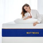 Molblly Double Mattress, 20CM Gel Memory Foam Mattress with CertiPUR-US Certified Foam Bed Mattress in a Box for Sleep Cooler & Pressure Relief,135x190x20CM