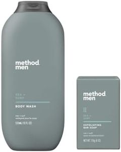 Method Men's - Sea + Surf Body Wash 18 Ounce & Sea + Surf Exfoliating Bar Soap, 6 oz - Set of 2