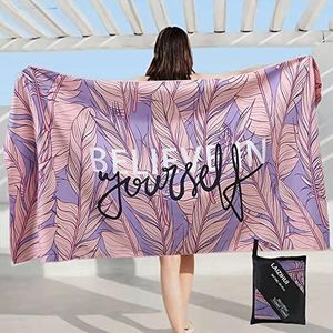LAIZIHUI Serviette de Plage en Microfibre Anti Sable, Couverture de Plage légère, Anti-Sable et à séchage Rapide - Grande Couverture de Pique，160x80cm