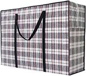 5 Pack Large Storage Laundry Bags Checkered Organizer Bag with Zipper and Handles for Comforters, Clothes, Bedding, Duvets