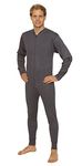 Octave 2 PACK Mens Thermal Underwear All In One Union Suit/Thermal Body Suit (Large: Chest 40-42 inches, Charcoal)