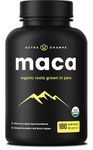 Organic Maca Root Capsules 2100mg | Maca Supplement for Men & Women | Red, Yellow & Black Maca Blend with Black Pepper Extract for Energy, Mood & Hormonal Balance | 180 Vegan Capsules | 700mg Per Capsule