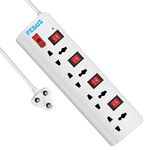 Fedus 5 Meter 16.4 Feet Long Extension Board with 4 International Socket Computer, Surge Protectors Spike Buster, 250 Volts, 6 Amp Max 1000 Watt Load, White