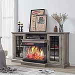 AMERLIFE 3-Sided Glass Fireplace TV