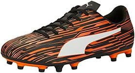 PUMA Men's Rapido Iii Firm Artificial Ground Sneaker, Puma Black-puma White-dragon Fire, 8