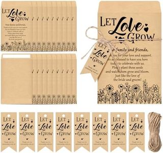 Noveread 100 Sets Let Love Grow Wedding Favors for Guests Include Flower Seed Packets Bulk Thank You Tags and Hemp Ropes Bridal Shower Envelopes Gifts