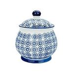 Nicola Spring Patterned Sugar Bowl/Pot with Lid - Blue Flower