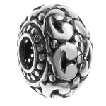 Queenberry Sterling Silver Round European Style Bead Charm for European Story Charm Bracelets