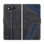 MOBESV Phone Cover For Samsung Galaxy S3, Flip Wallet Case for Samsung Galaxy S3 / Galaxy S3 Neo Phone Case, Black/Dark Blue
