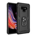 Galaxy Note 9 Case, Shockprooof Heavy Duty Military Grade Protective Cover, with 360°Rotating Ring Kickstand Note 9 Case, Case for Samsung Galaxy Note 9 (Black)