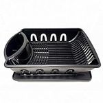 Dish Rack Black Large with Drainer 