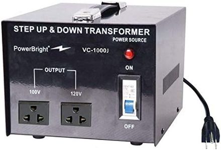 PowerBright 1000 Watts Japanese Voltage Transformers, Step Up and Down Japan Converter, Can be Used in 120 Volt and 100V Countries, Convert from 120V to 100V and 100V to 120V, Universal Outlet Socket