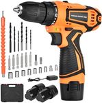 Cordless Electric Screwdriver 12V: Rechargeable Electric Drill Driver, 24PCS Power Drill Bits, Diy Tools With Led Light & Charger 25+1 Torque, 2000mAh Li-ion 2 Speed For Home, Office, Workplace