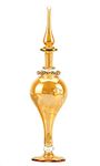 NileCart Egyptian Perfume Bottle Large Size 9 in. Handmade in Egypt for Your Perfume, Essential Oils, Egyptian Decoration or Party Table Centerpiece (Honey)