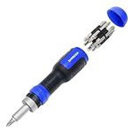 SHARDEN Ratchet Screwdriver 13-in-1 Ratcheting Screwdriver Multi-Bit Screw Driver Multitool All in One with Torx Security, Flat Head, Phillips, Hex, Pozidriv and 1/4 Nut Driver