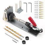 Wallfire Pocket Hole Jig Kit, Professional Pocket Screw Jig Woodworking Dowel Jig Kit for Carpentry
