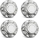 Set of 4 - PHOENIX QT765CHN-x4, EIGHT 13/16" LUG NUTS on 6.5" BC, 16" WHEEL ABS CHROME PLATED HUB COVER, HUB CAP for 16" TRAILER WHEEL