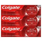 Colgate Max White One Whitening Toothpaste, Teeth Whitening Toothpaste with a Clinically Proven Formula, Removes up to 100% of Surface Stains, 1 Shade whiter in 1 week, 75ml (Pack of 3)