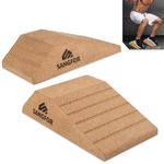 Squat Wedge,High Density Cork Squat Wedge Block with Large Load-Bearing,Non-Slip Slant Board for Squats,Dual Labeled Angles Calf Raise Block,2PCS Squat Wedges for Heel Elevated,Calf Stretcher,Workout