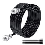 Elecan RG6 Coaxial Cable 150 Feet Indoor/Outdoor Direct Burial Coax Cable,Quad Shielded Waterproof in-Wall with Rubber Boot,Digital TV Aerial Broadband Internet Satellite Cable +25 Ties