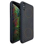 Molzar Grip Series iPhone Xs Max Case with Real Weave Carbon Fiber, Built-in Metal Plate for Magnetic Mount, Support Wireless Charging, Compatible with iPhone Xs Max, Black/Weave