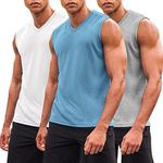 COOFANDY Men's Workout Tank Top 3 Pack V Neck Muscle Sleeveless Tee Shirt Quick Dry Tank