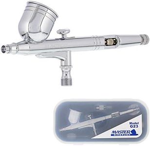 Master Airbrush Brand, Model G23 Multi-purpose Precision .3mm Dual-action Medium Gravity Feed Airbrush with Curaway Handle - Now Included Is a (FREE) How to Airbrush Training Book to Get You Started, Published Exclusively By Master Airbrush
