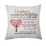 Everytime I Say I Love You Cushion Cover Gift for Her & Him Couples Valentines Pillow Cover Gifts for Girlfriend and Boyfriend, Anniversary Present for Wife and Husband Pillow Cover (071 Everytime)