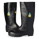 KOSTO Steel Toe Rubber Boots for men and women | CSA Aprrouved PVC Work Boot | Safety Rain Boots with Steel toe Cap | Black | PKC0019