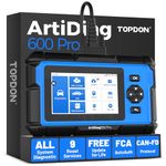 TOPDON ArtiDiag600 Pro, OBD2 Scanner Diagnostic Tool for All Systems, Code Reader Scan Tool with 9 Maintenance Services, Car Scanner with FCA AutoAuth, CAN-FD, Lifetime Free Updates