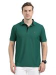 STELLERS Golf Polo T-Shirt, Regular Fit | Odour Resistant | Wrinkle Free | Quick Dry | Stretchable | Lightweight | Breathable | Sustainable | Anti-Static | Feather Touch Feel Teal Green