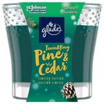 Glade Scented Candle, Twinkling Pine & Cedar,1-Wick Candle, Air Freshener Infused with Essential Oils for Home Fragrance, 1 Count (Packaging May Vary)