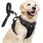 Doggo Bite Premium Reflective Dog Vest Harness| Soft Breathable| Padded Handle| Adjustable Straps & Dual Lock Buckle| No-Choke Design with Free Leash-22mm Chest 28-37inch All Giant Breeds 35-60Kg