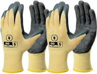 SAVECASH 2 Pairs Electrician Gloves Insulated Electrical Gloves, 400V High Voltage Gloves for Electrical Work, Rubber Gloves Prevent Shock Cuts, Ventilate Flame Retardant Work Gloves for Men