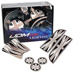 iJDMTOY Union Jack Style Silicone Interior Cabin Mats For MINI Cooper R55 R56 R57 R58 R59, 7-Piece Black/Grey Cupholder Coasters, Side Door Compartment Liners