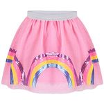 Sunny Fashion Girls Skirt Pink Tutu Ballet Skirt Pink Rainbow Sequin Unicorn Age 9-10 Years