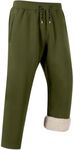 Gihuo Men's Winter Warm Fleece Pants Sherpa Fleece Lined Jogger Pants Sweatpant Athletic Running Straight Cuff Pants(01Army-XL)