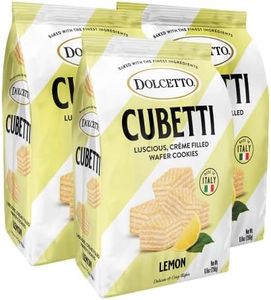 Dolcetto Cubetti Wafer Cookies, Creamy Lemon Flavor Sweets, Crispy Gourmet Treats made in Italy, NO Preservatives, 8.8oz Bag, Great snacks for sharing and gift baskets (Pack of 3)