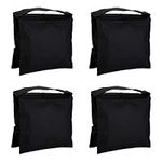 Fasmov 4 Pack Heavy Duty Photographic Sandbag Studio Video Sand Bag for Light Stands, Boom Stand, Tripod(Black)