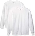 Soffe Men's Long-Sleeve Cotton T-Shirt, White (2 Pack), Small