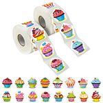 600 Pcs Cupcake Party Decoration Teacher Reward Encouragement Motivational Sticker Mega Pack 16 Designs with Perforation Line (Each Measures 1.5"in Diameter) …