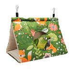 Wontee Bird Nest House Winter Warm Snuggle Hut Bird Bed Hanging Hammock for Parakeets Caique Senegal Quaker Parrots Cockatiels Conures (Large, Green)