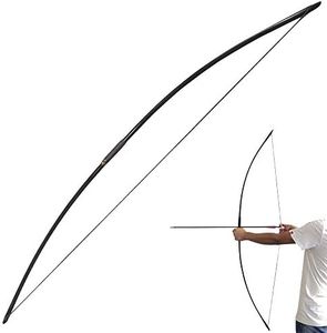 67 Inch Archery Traditional Longbow 25-120lbs Recurve Bow Hunting English Longbow for Right Hand Left Hand Adult Outdoor Sports (25 Lbs, Black)