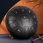 Steel Tongue Drum-10 Inch 11 Notes-Kmise Handpan Drum Kit Tank Drum Percussion Instrument with Drum Mallets Carry Bag Music Book for Beginner Adult Kids (10 Inch)