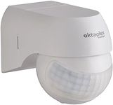 Oktaplex Ana Outdoor Motion Detector Swivelling 230V IP44 180° Motion Sensor 12 m Range White Surface Mount Infrared Sensor