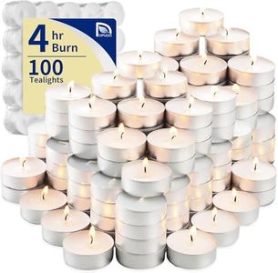 100-Pack Scented White Tealight Candles - 4 Hour Burn Time, Natural Palm Wax, Smokeless, with Cotton Wick in Aluminum Shell - Ideal for Weddings, Bathing, and Festive Decor - 1.2" x 1"