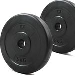 KK Vinyl Weight Plate Set. 1 Inch Vinyl Weight Disc Pair. 2 x 2.5kg, 5kg or 10kg Barbell Weight Plates. Dumbbell Plates for Home or Gym Training or Weightlifting. (2 X 5kg)