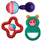 innovitoy ABS Plastic, Toddler 3 Pcs Rattles for Baby 0-6 Months | New Born Baby Toys Rattle Set with Fun Colors & Soft Rattling Sound | Bpa Free Baby Teether Toys - Made in India, Multicolor