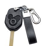 ontto Leather Car Key Fob Cover Keyring fit for Subaru Forester Impreza Liberty Outback XV 3 Buttons Keyless Entry Key Case keychain Remote key Shell key Holder Protector accessories Black B